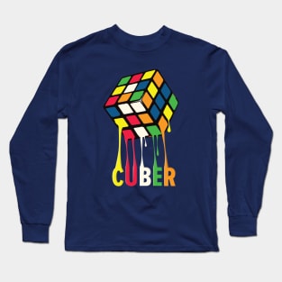 Melting Cube Cuber - Rubik's Cube Inspired Design Long Sleeve T-Shirt